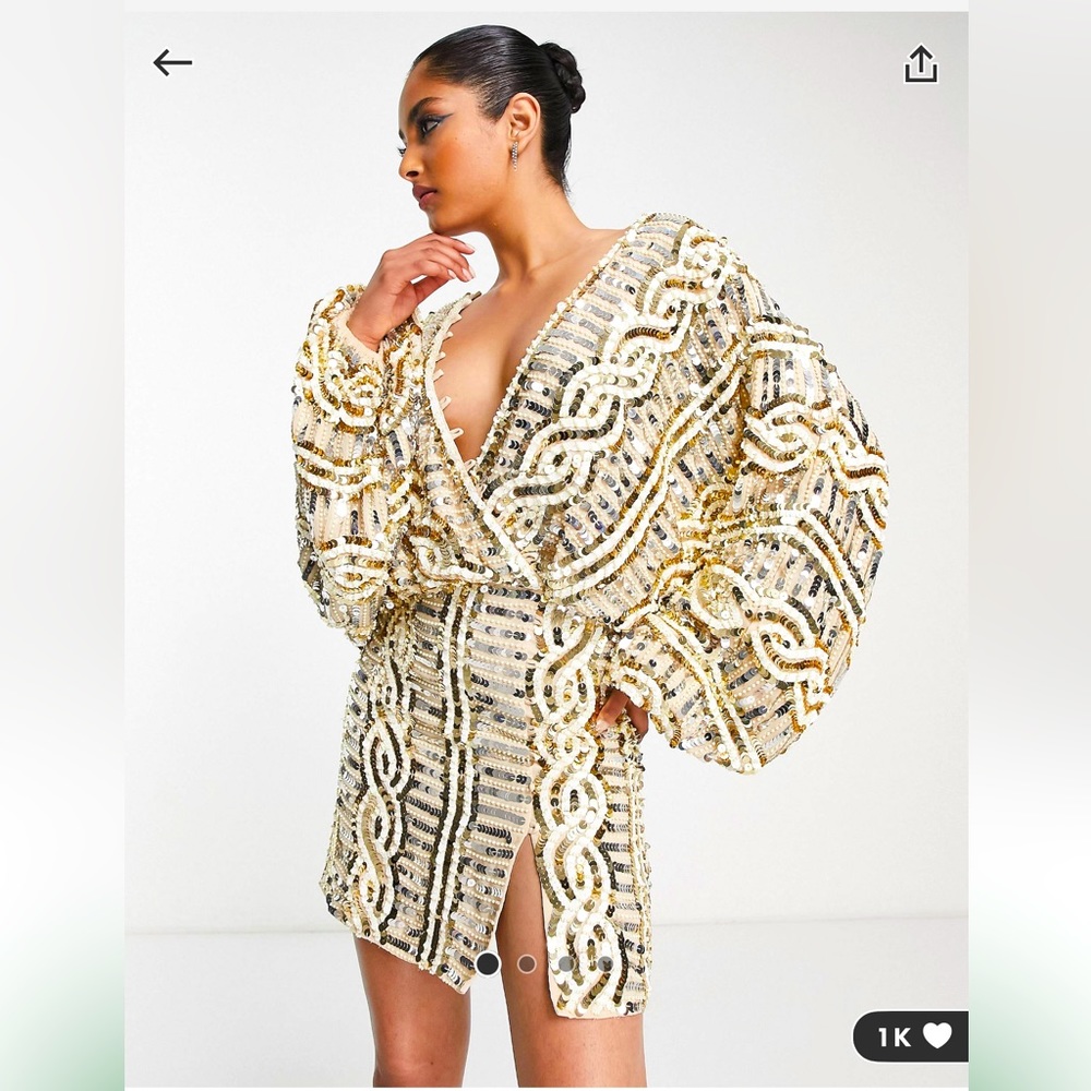 ASOS Sequin Embellished Mini Dress NWT Sz. 8
